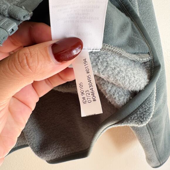 UpWest Green Blue 2 Two Tone Colorblock Fleece Hooded Full Zip Jacket Large Gorp - Picture 5 of 8